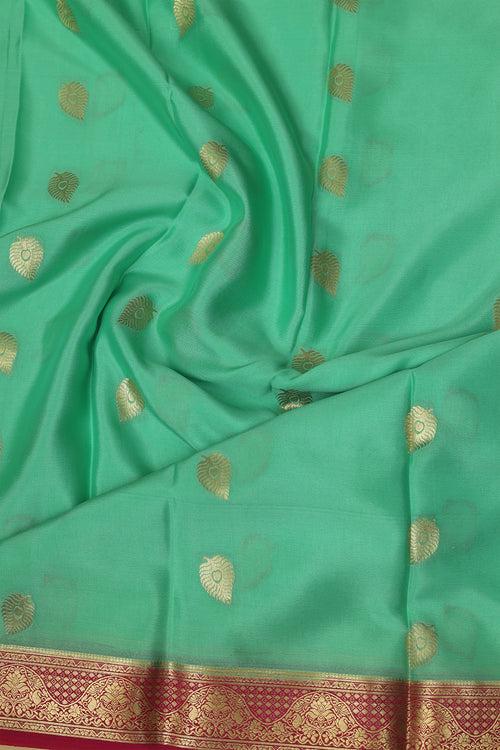 Greenish Mysore silk saree