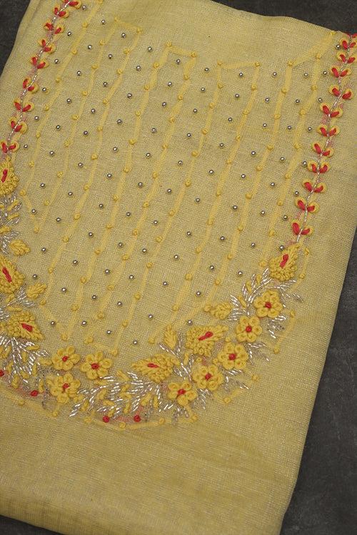 Yellowish kora suit material