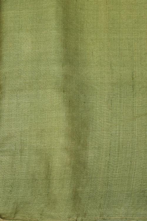 Lite Green Tussar Silk Saree