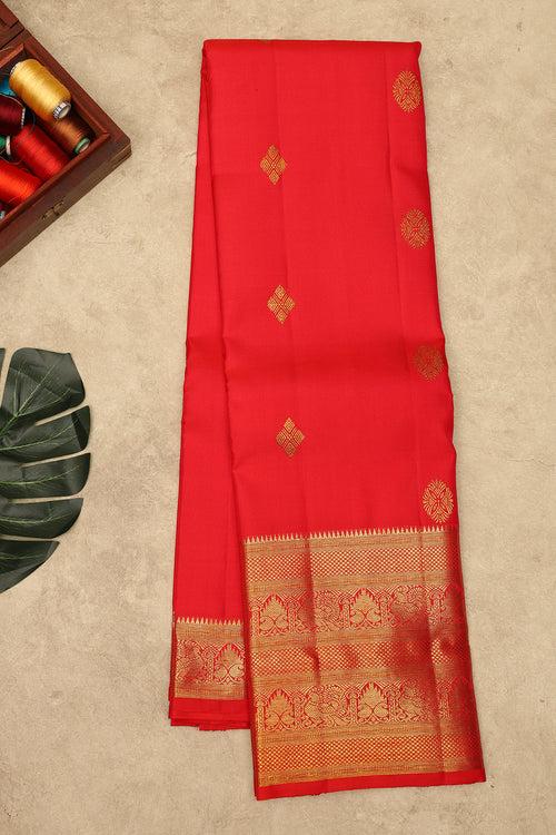 Red colour silk saree