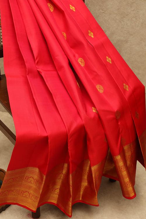 Red colour silk saree