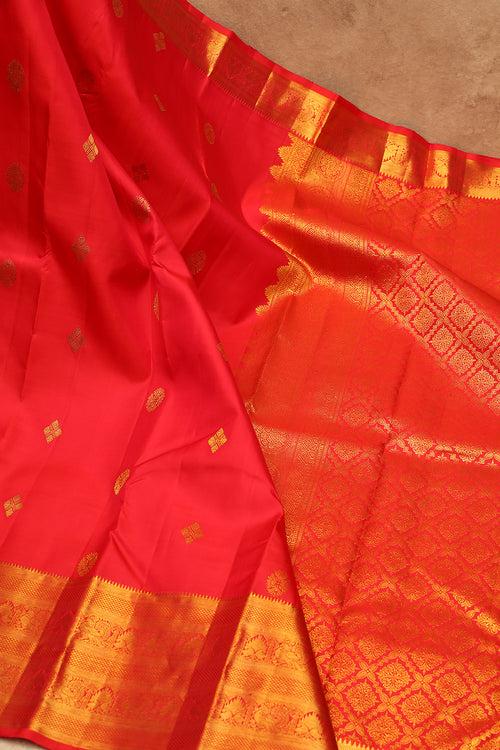 Red colour silk saree