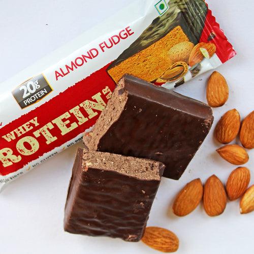 HYP Whey Protein Bar Pack of 6 (60g x 6) - Almond Fudge (Buy 1 Get 1)