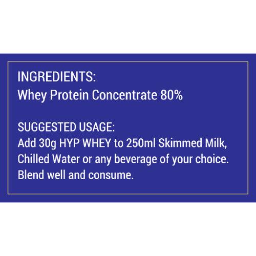 HYP Whey Protein powder Concentrate 80% Unflavoured - 480g | HYP Essentials