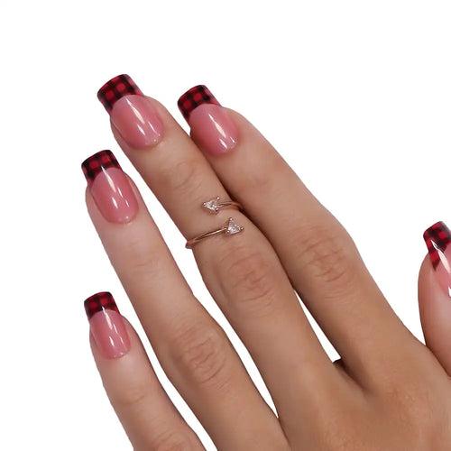 LONG SQUARE FRENCH TIPS (NAIL KIT INCLUDED)