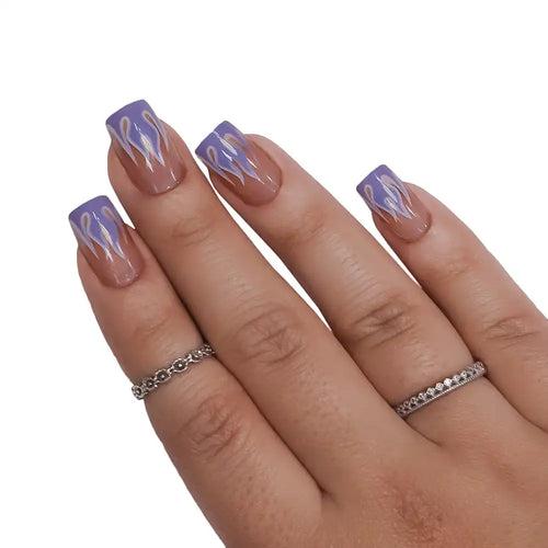 LONG SQUARE FRENCH TIPS (NAIL KIT INCLUDED)