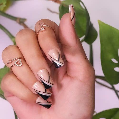 LONG SQUARE FRENCH TIPS (NAIL KIT INCLUDED)