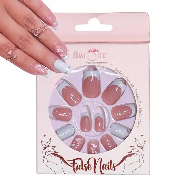 LONG SQUARE FRENCH TIPS (NAIL KIT INCLUDED)