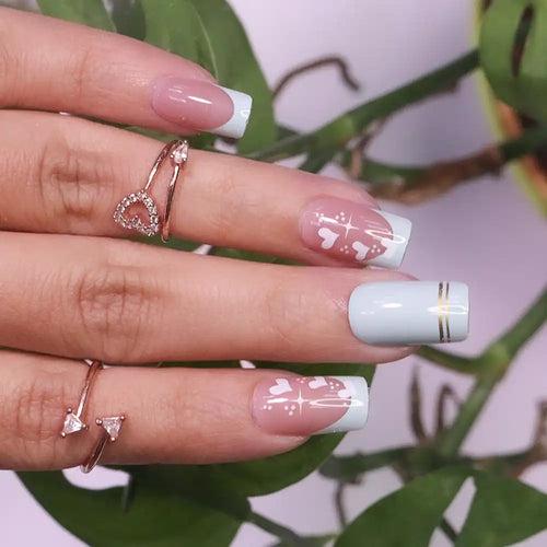 LONG SQUARE FRENCH TIPS (NAIL KIT INCLUDED)