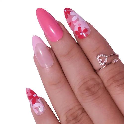 FLOWER PRINTED NAILS - (NAIL KIT INCLUDED)