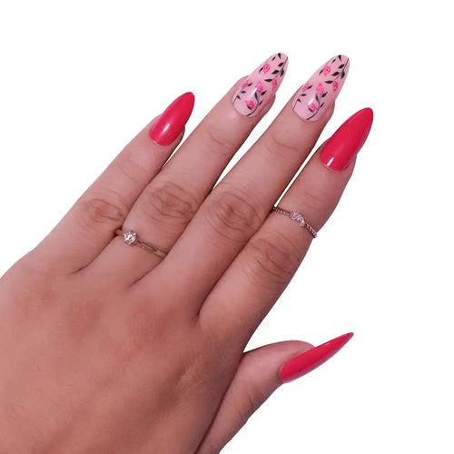 FLOWER PRINTED NAILS - (NAIL KIT INCLUDED)