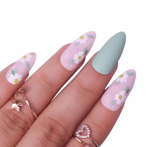 FLOWER PRINTED NAILS - (NAIL KIT INCLUDED)