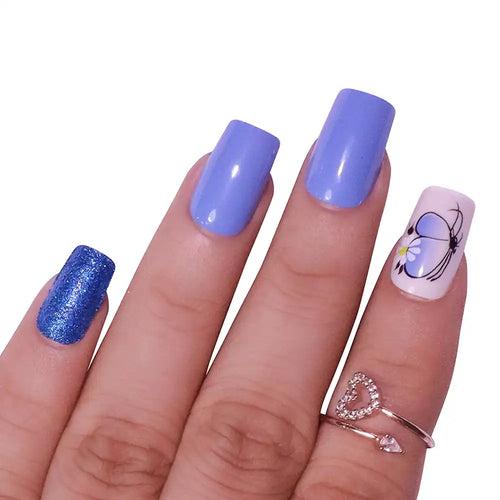 PRINTED BUTTERFLY NAILS- (NAIL KIT INCLUDED)