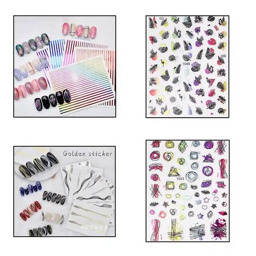 BEROMT NAIL STICKERS (Set of 3 Random Designs per Category)