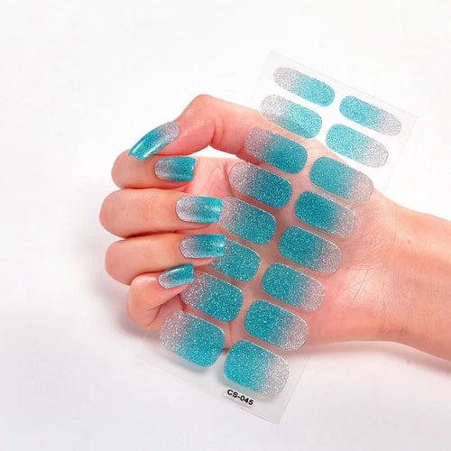 Beromt UV-Free Nail Wraps Semi Glitter