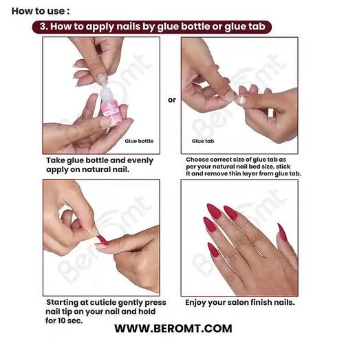 GLOSSY OVAL NAILS (NAIL KIT INCLUDED)