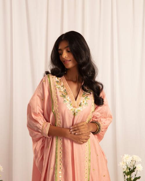 Pink Kaftan Kurta + T pants