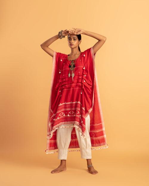 Red kaftan set