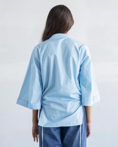 Ice Blue Side Cut-Out Shirt