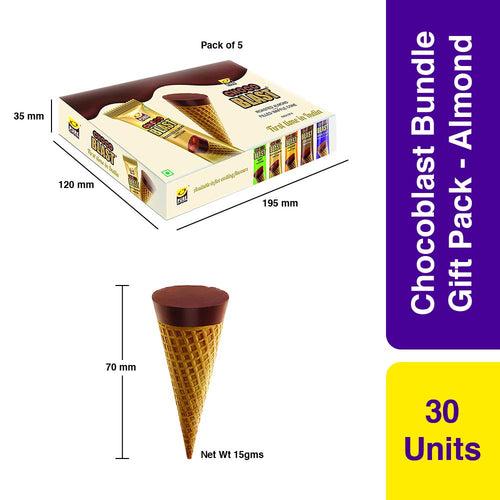 Pure Temptation® Chocoblast - Chocoblast Filled Waffle Cones - Roasted Almond Flavour