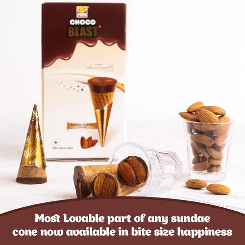 Pure Temptation® Gold Chocoblast - Premium Chocolate Filled Waffle Cones - Roasted Almond Flavour 1X10X3