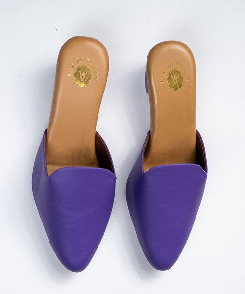 Purple Pop Mules Heels