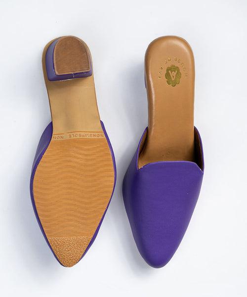 Purple Pop Mules Heels