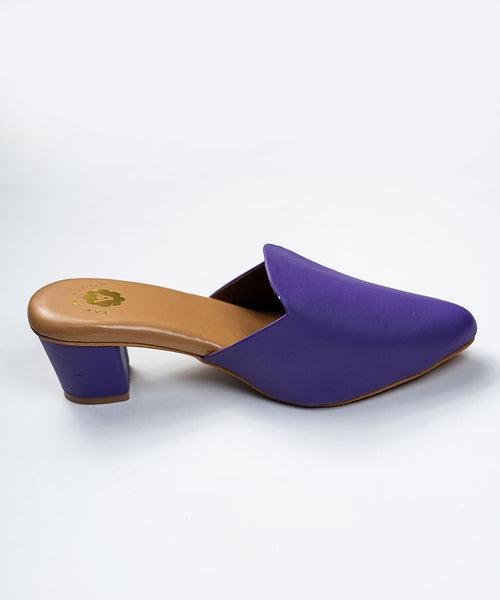 Purple Pop Mules Heels