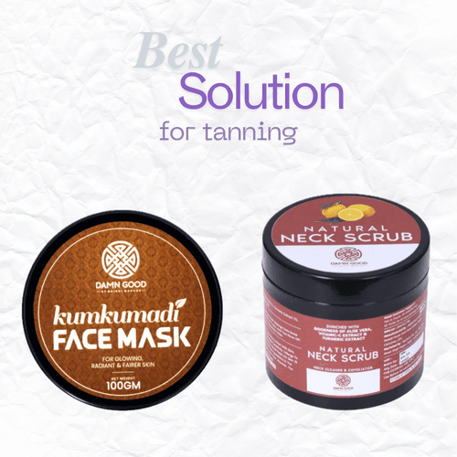 DamnGood Neck Scrub And Kumkumadi Mask Combo For Tan Removal