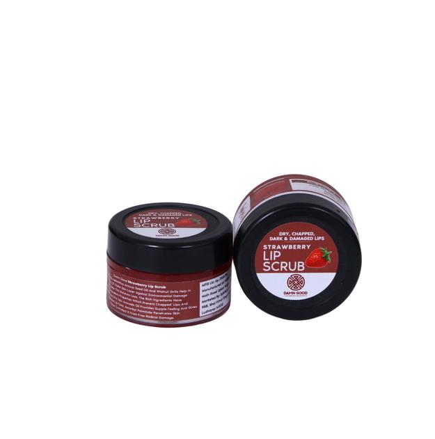 DamnGood Strawberry Lip  Scrub - Dry, Chapped, Dark and Damaged Lips - 10 gm