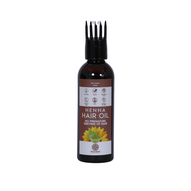 DamnGood Henna Hair Oil- 100ml For Premature Greying , White Hair