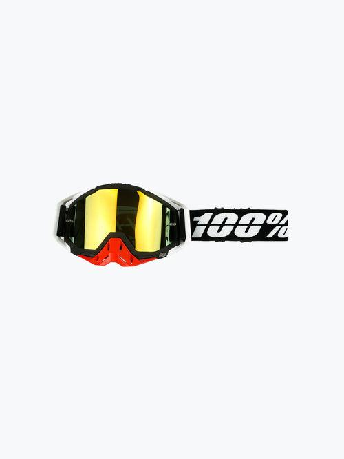 100% Goggles Red White Gold Tint