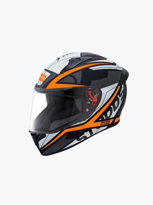 Studds Thunder D4 Matt Black N10 Orange