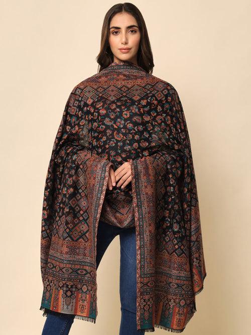 Women Woven Design Jamawar Shawl (Size 101X203 CM)