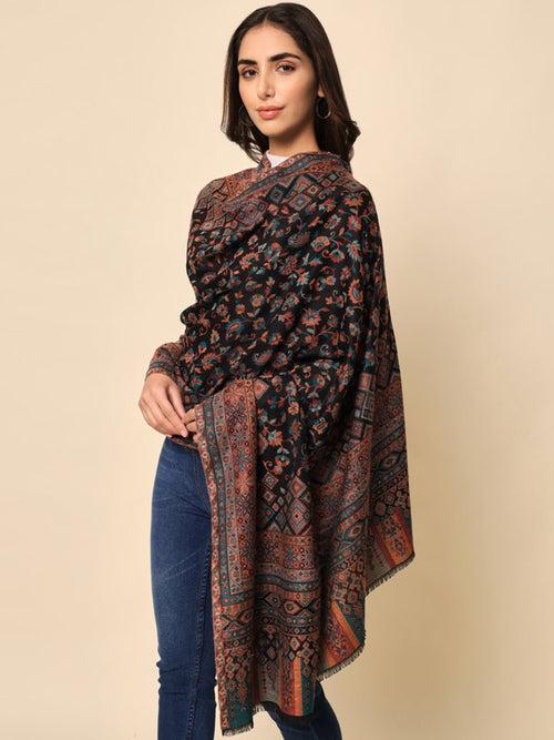 Women Woven Design Jamawar Shawl (Size 101X203 CM)