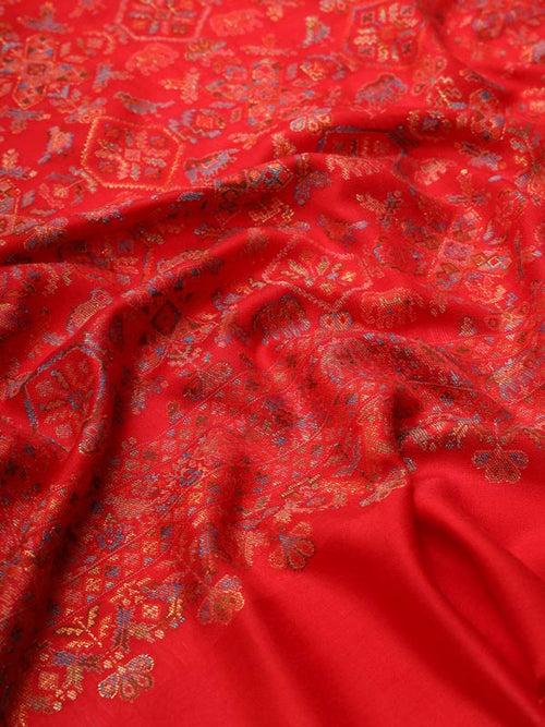 Women’s Maroon Kaani Zari Stole (Size 71X203 CM)