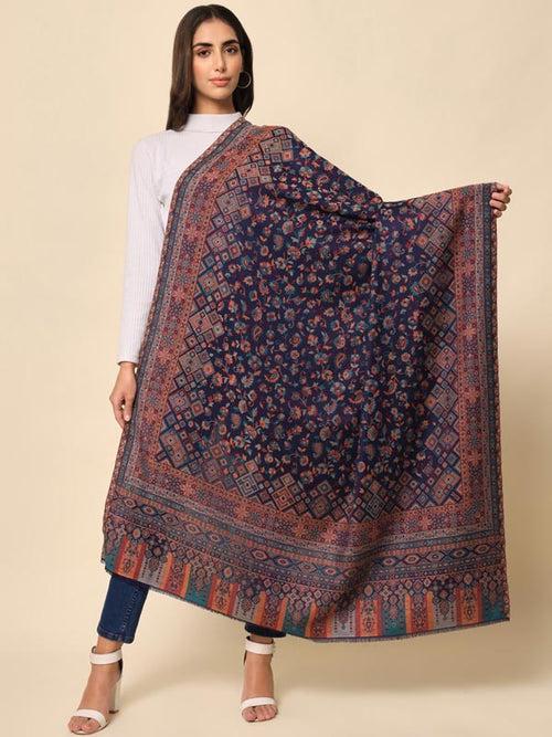 Women Woven Design Jamawar Shawl (Size 101X203 CM)