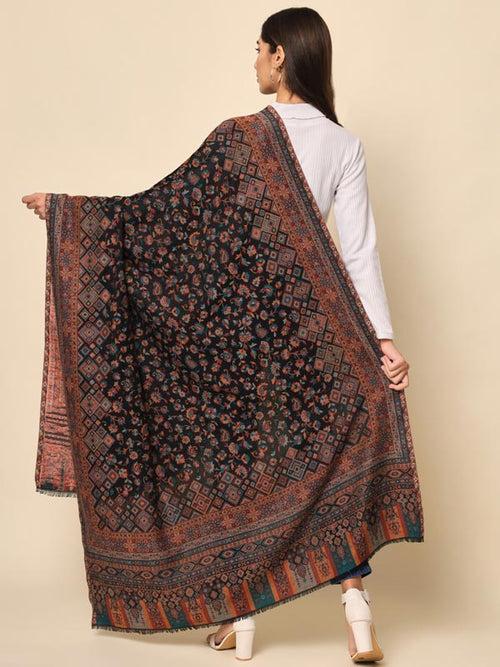 Women Woven Design Jamawar Shawl (Size 101X203 CM)