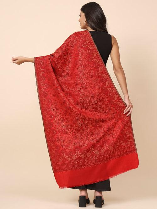 Women’s Red Solid Stole (Size 71X203 CM)