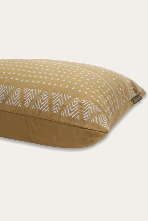 Emb Mudcloth Pattern Cushion Cover , Mustard