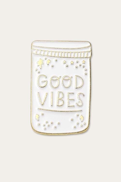 Good vibes enamel label pin