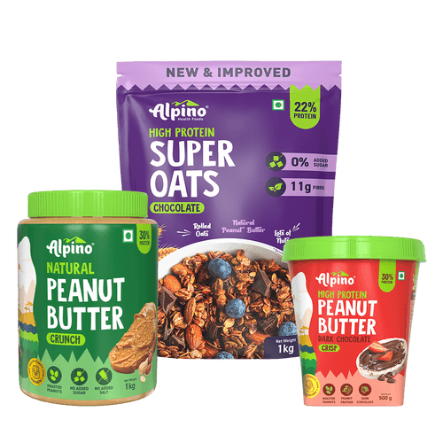 Natural Peanut Butter Crunch 1kg + High Protein Dark Chocolate Peanut Butter Crisp 500g + High Protein Super Rolled Oats Chocolate 1kg