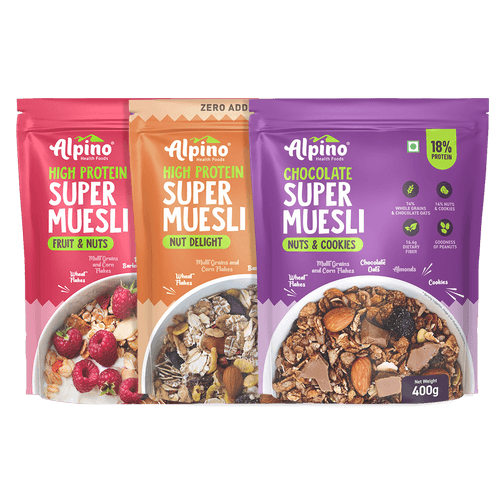 Super Muesli Combo - Fruit and Nuts + Nut Delight + Chocolate Cookies and Nuts - Super Value Pack