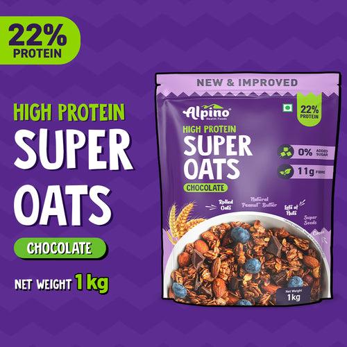 CHOCOLATEY BREAKFAST COMBO - High Protein Rolled Oats 1kg + Chocolate Super Muesli 400g & Chocolate Peanut Butter Smooth 1kg - Mega Saver Pack