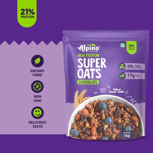 PRE-WORKOUT HEALTHY FAT & FIBER COMBO - High Protein Rolled Oats 1kg & Natural Peanut Butter Crunch 1kg - Super Saver Pack