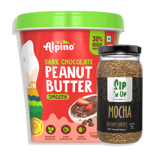 PRE-WORKOUT HIGH CAFFINE COMBO - High Protein Dark Chocolate Peanut Butter & Premium Instant Coffee 50g - Value Pack