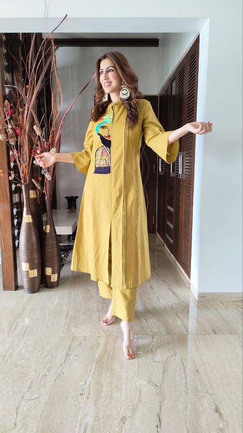 Pagdi Mustard Yellow Coord Set