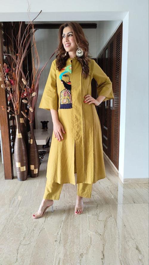 Pagdi Mustard Yellow Coord Set