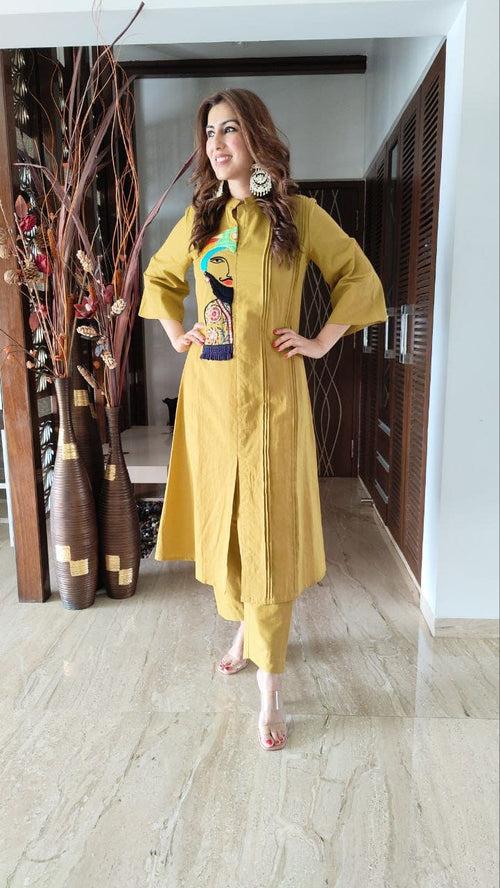 Pagdi Mustard Yellow Coord Set