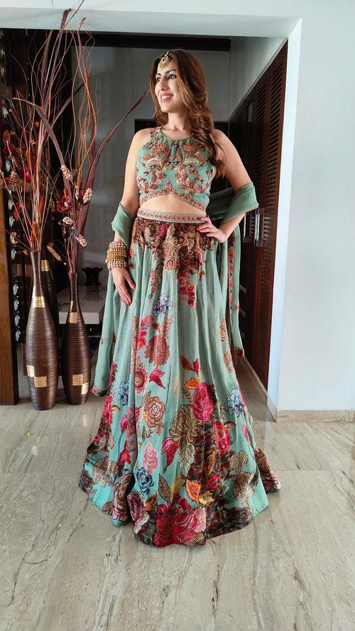 Sea Green Lehenga Set